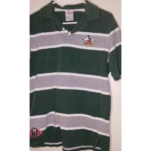 Mickey Mouse Vtg Disney Store Polo Stripes Size Small Embroidered Varsity Squad